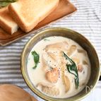 【あったか♪】ほうれん草とシーフードのクリームスープ