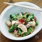鶏肉としし唐の薬味煮