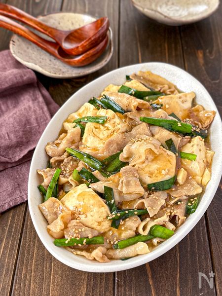 豆腐と豚肉のうま煮あんかけ
