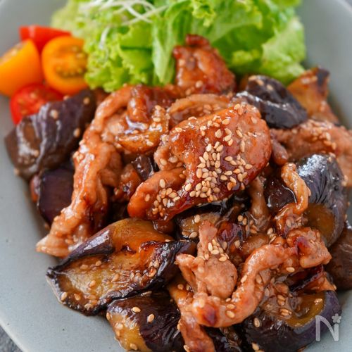 『豚こまと茄子の胡麻甘酢炒め』パパッと簡単♪ご飯が進む♡