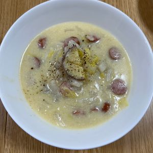 いっちゃんの作ってみた!投稿(【さつまいもと白菜の豆乳スープ】やさしい味わい 腸活に♪)