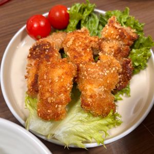 ♡の作ってみた!投稿(むね肉のガーリック醤油パン粉焼き（チキンカツ風）)