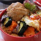 【15分弁当】ふっくら鳥のつくねと温野菜弁当