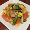 りんごの作ってみた!投稿(彩りきれい♪小松菜とトマトの中華たまご炒め)