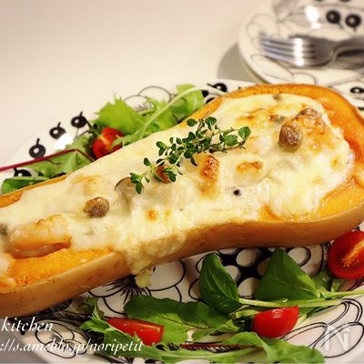 バターナッツかぼちゃdeグラタン♡