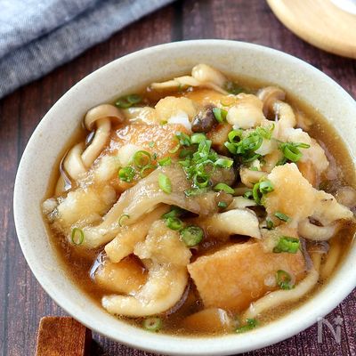 汁まで飲み干す美味しさ♪厚揚げときのこのみぞれ煮浸し