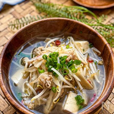 息子がこよなく愛する《ごぼうともやしの和風スープ》
