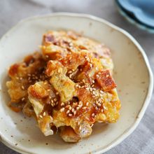 調味料１つ！『さつま揚げと蓮根のチヂミ風』