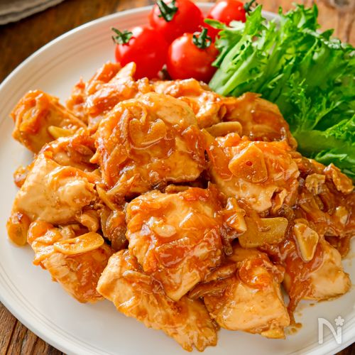 【鶏むね肉の和風オニオンガーリック】お肉やわらか♡ご飯に合う