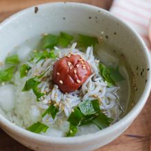 梅干しとしらすの冷やし茶漬け