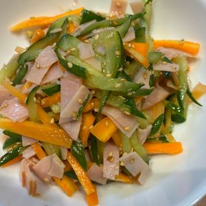 くだもの大好き🧡の作ってみた!投稿(【きゅうりとハムの中華和え】簡単中華サラダ♡副菜にぴったり♬)