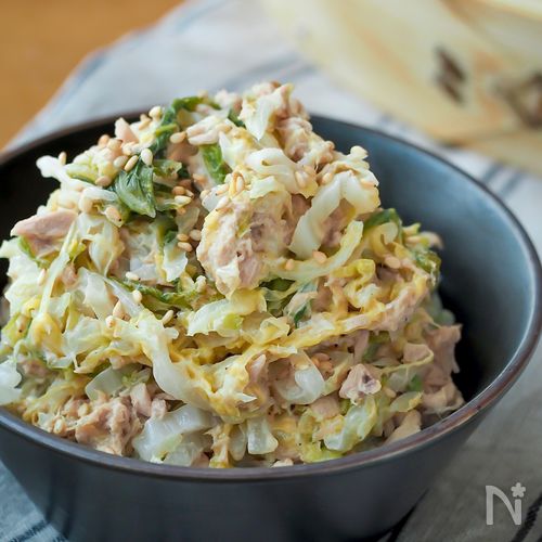 せいろで簡単蒸し副菜【白菜とツナの無限サラダ】