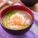【キャベツと煮卵のお味噌汁】野菜の甘みと半熟卵がよく合う！