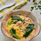 エネルギーチャージ！豚しゃぶと小松菜の卵とじ丼