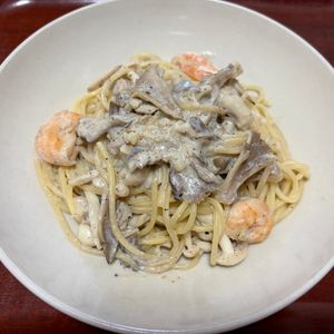 りんごの作ってみた!投稿(【きのこのクリームパスタ】白だしで絶品／ワンパンで簡単！)