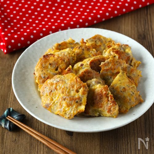 タンパク質が摂れる赤しそ米粉ピカタ