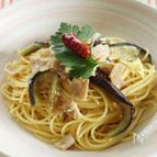 出汁醤油で簡単！ベーコンと茄子のピリ辛和風パスタ