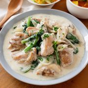 『チキンとほうれん草のチーズクリーム煮』お手軽洋食♫