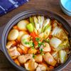 かつお粉が決め手！お餅と鶏肉のお鍋の工程3