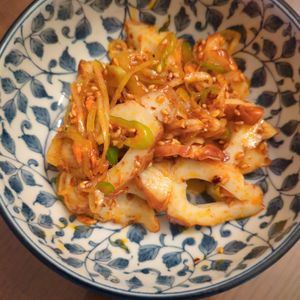 たりおの作ってみた!投稿(爆速３分おかず【ちくわとねぎのラー油和え】)