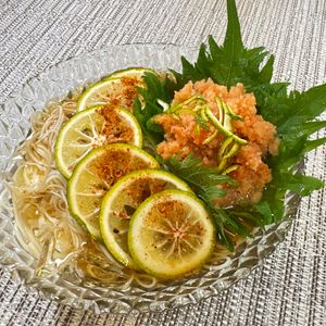 楽ラク手抜キッチン🐶🐾の作ってみた!投稿(【酸味爽やか辛味まろやか】たっぷり明太子とゆずの冷かけ素麺)