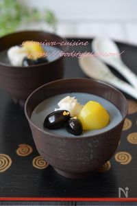 黒豆の煮汁活用☆豆乳プリン♪