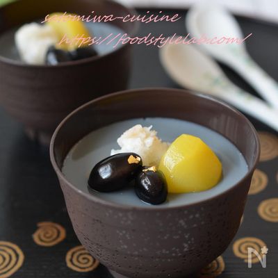 黒豆の煮汁活用☆豆乳プリン♪