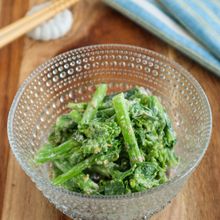 春を味わう♫菜の花のごまレモンマヨサラダ