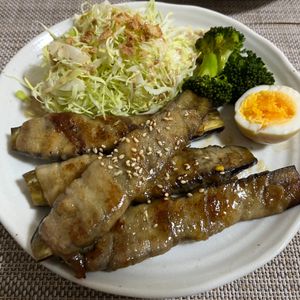 まるの作ってみた!投稿(【茄子の甘辛豚バラ巻き】こんがりジューシー♬︎やみつきおかず)
