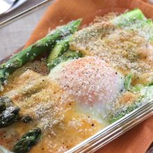 オーブントースターで簡単!アスパラのチーズエッグパン粉焼き