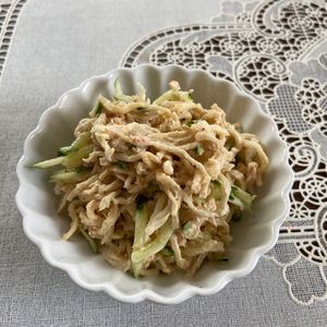 万福の作ってみた!投稿(ポリポリ食感♡『切り干し大根と胡瓜のツナマヨサラダ』３分副菜)