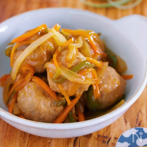 重ねて放置で完成♪『肉団子とたっぷり野菜の甘酢あんかけ』