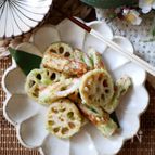 『天ぷら粉で簡単♡』れんこんとちくわの磯辺揚げ
