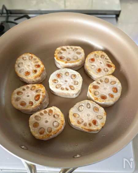るみさんのれんこんのはさみ焼き工程7