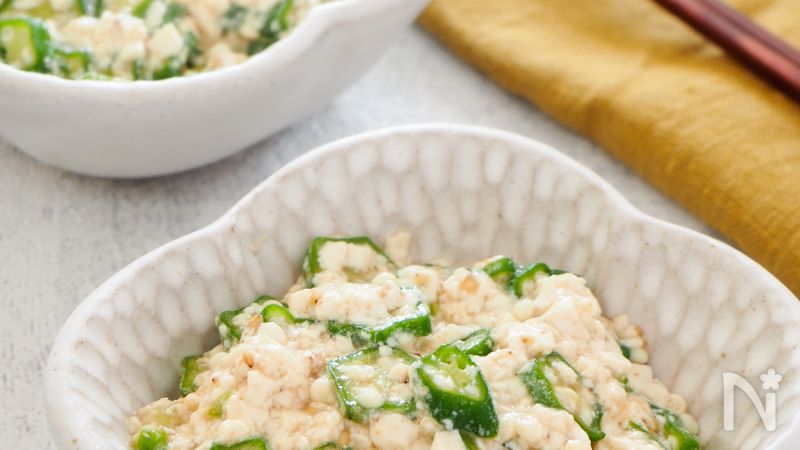 絹豆腐でなめらか ひんやりオクラの白和え By ホワイティ もも レシピサイト Nadia ナディア プロの料理家のおいしいレシピ