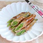 お弁当に〜♪にんにくの芽豚肉巻きソテー