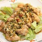 無限！油淋鶏　野菜たっぷりニンニクダレ