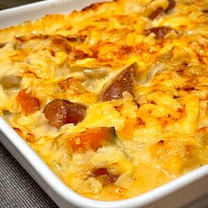 michuの作ってみた!投稿(《ホワイトソースも簡単》ソーセージとかぼちゃの豆乳グラタン)