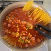 【ミネストローネ風スープパスタ】ワンパン！の工程2