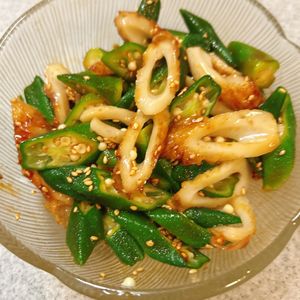 サラの作ってみた!投稿(【ちくわとオクラのコチュごま和え】5分でぱぱっと副菜♪)