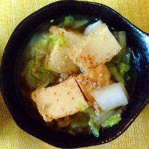 チョロリスの作ってみた!投稿(【厚揚げと白菜のとろみ炒め】ほっこりヘルシーおかず♡)