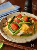 トマト入りニラ玉あんかけそうめん