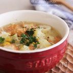 バター香るちくわとコーンの食べるコンソメスープ♡
