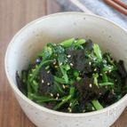 『ほうれん草の海苔ナムル』（ほうれん草の茹で方解説付き）