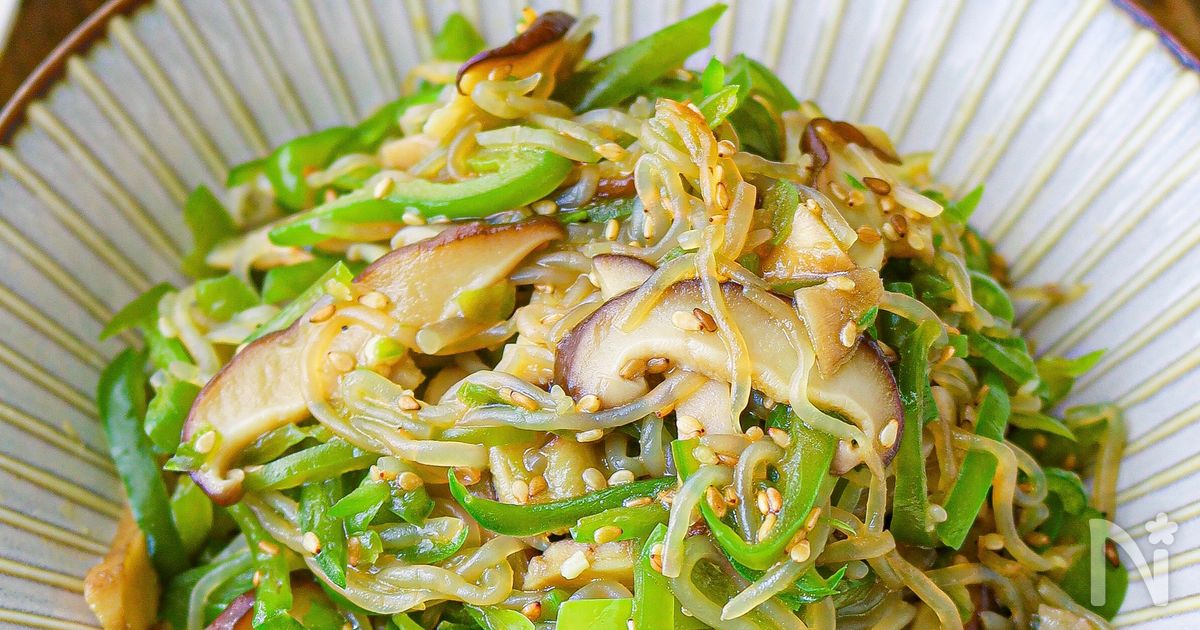 旨みたっぷり！【ピーマンと白滝の中華炒め】作り置きにも