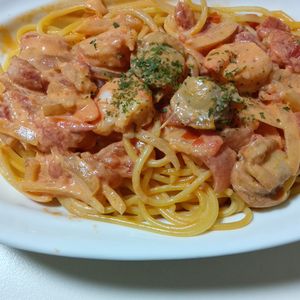 marine55の作ってみた!投稿(オイスターソースが隠し味☆海老と帆立のトマトクリームパスタ)