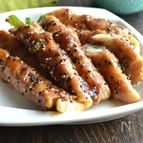 みそ照り♪たけのことピーマンの豚肉巻き