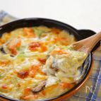 とろとろ白菜と鮭の和風みそグラタン