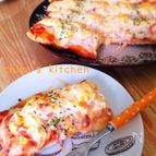 子供も大人も大好き♡豆腐タルタルのヘルシーシーフードピザ♡