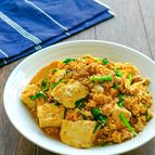 豆腐とひき肉のニラ玉炒め・包丁不要！お手軽過ぎでも栄養満点！